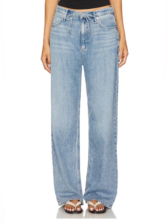 rag & bone Denim - Rag & Bone Featherweight Phoebe Drawstring Wide Leg Jeans in Tilden XS
